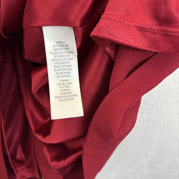 Adrianna Papell Red Flutter Party Dress Womens 16W Cold Shoulder Midi Cocktail - Picture 7 of 15